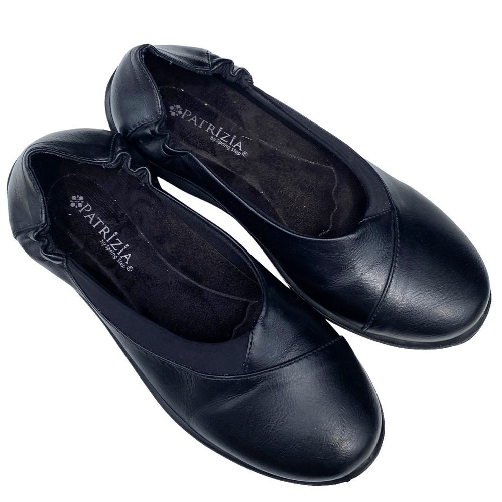 Patrizia by Spring Step black leather flats womens shoes EU 37 US 6.5-7 - Picture 2 of 10